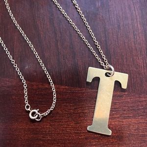 30” brass monogram necklace